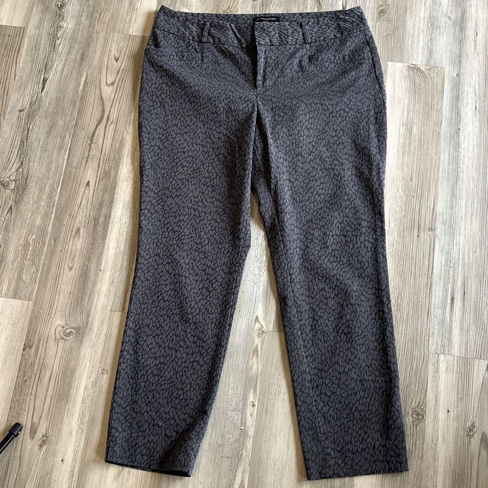 Banana Republic Dark Gray Animal Print Jackson Fit Dress Pants Size 12 Regular